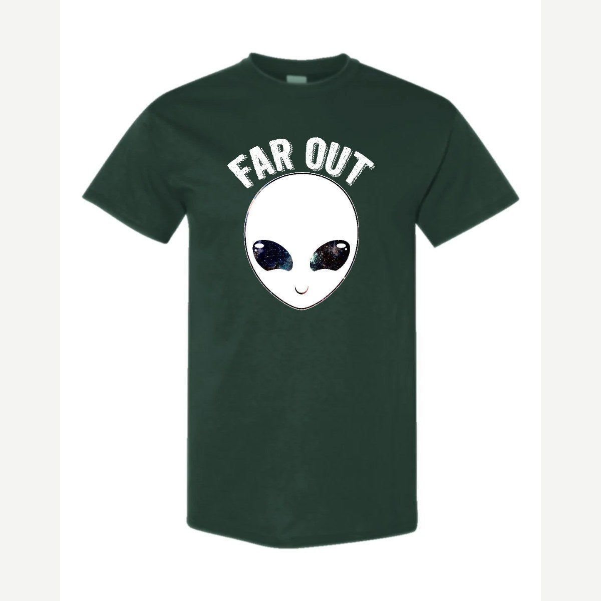 Far Out (Alien) — Classic Tee / Forest Green