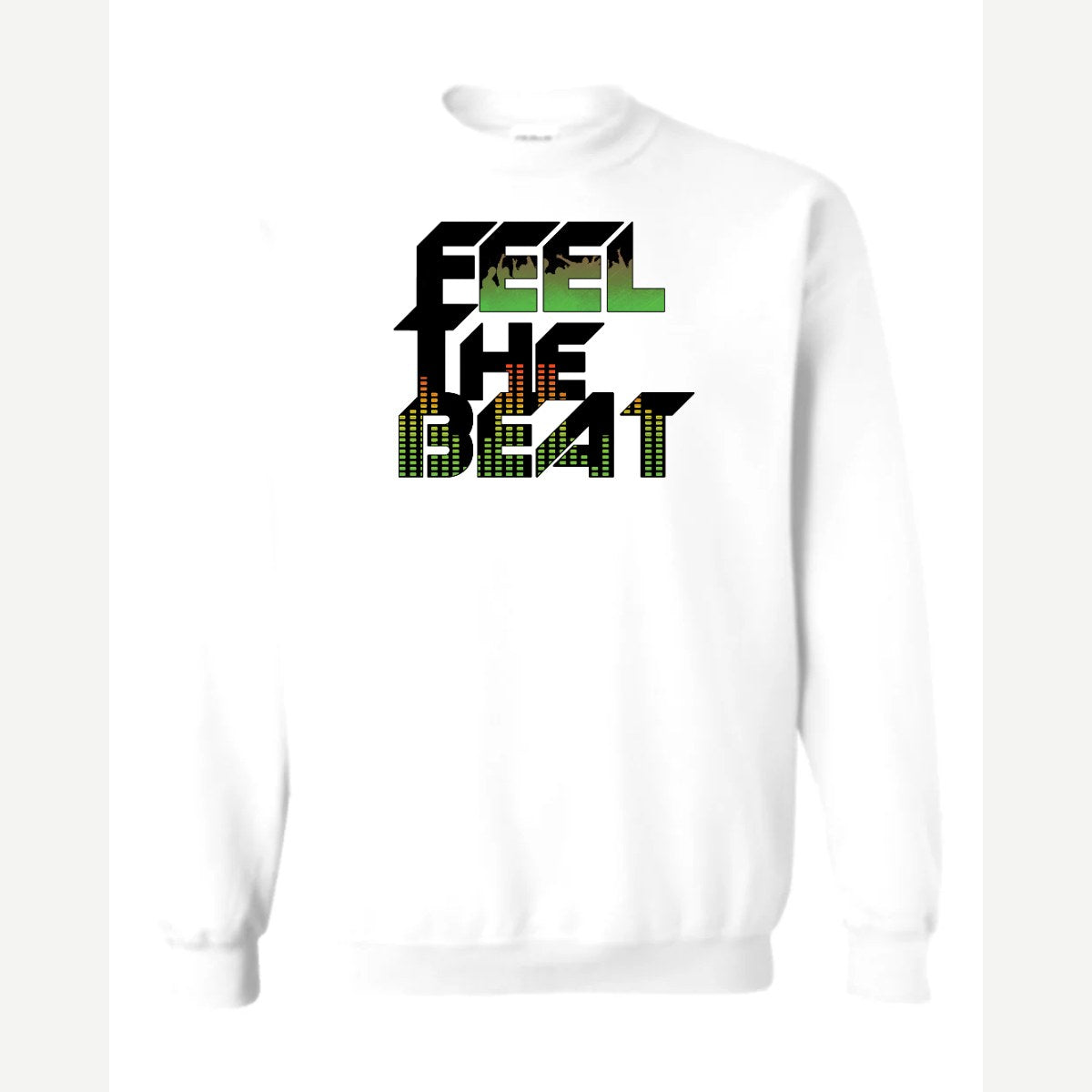 Feel The Beat — Crewneck Sweatshirt / White