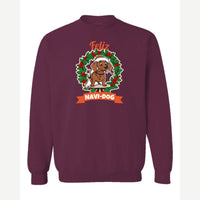 Feliz Navi-Dog — Crewneck Sweatshirt / Maroon