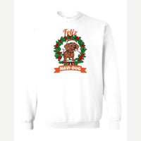 Feliz Navi-Dog — Crewneck Sweatshirt / White
