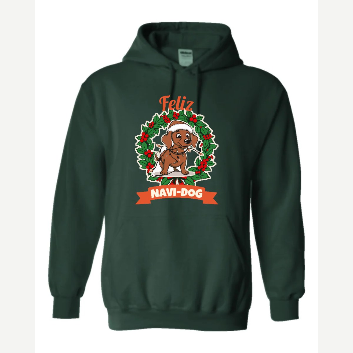 Feliz Navi-Dog — Hoodie / Forest Green