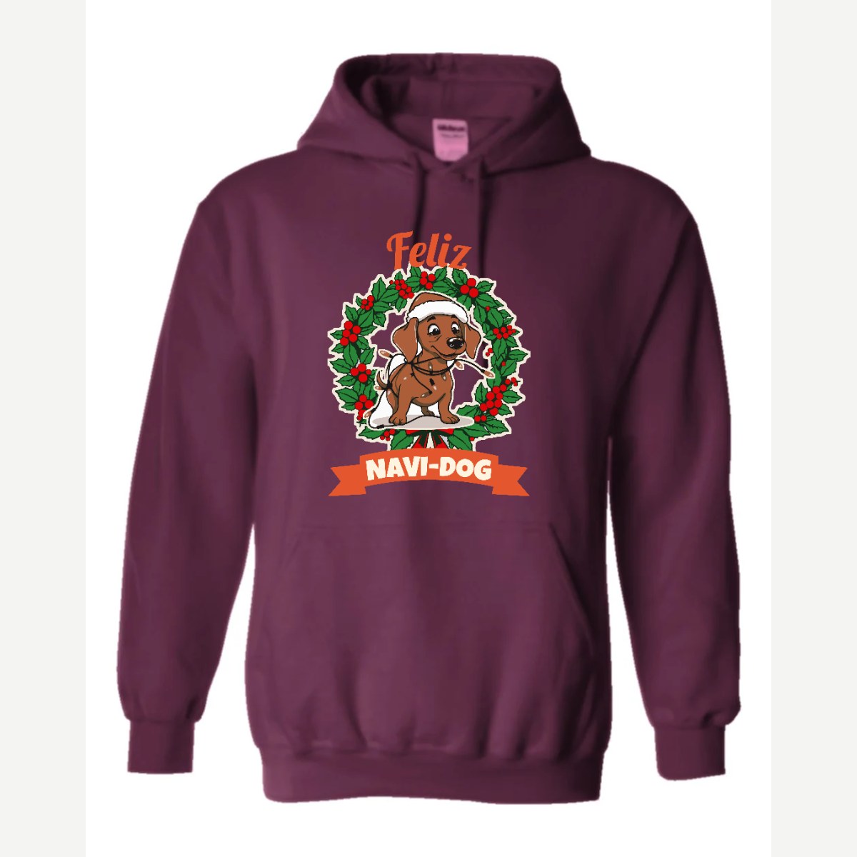 Feliz Navi-Dog — Hoodie / Maroon