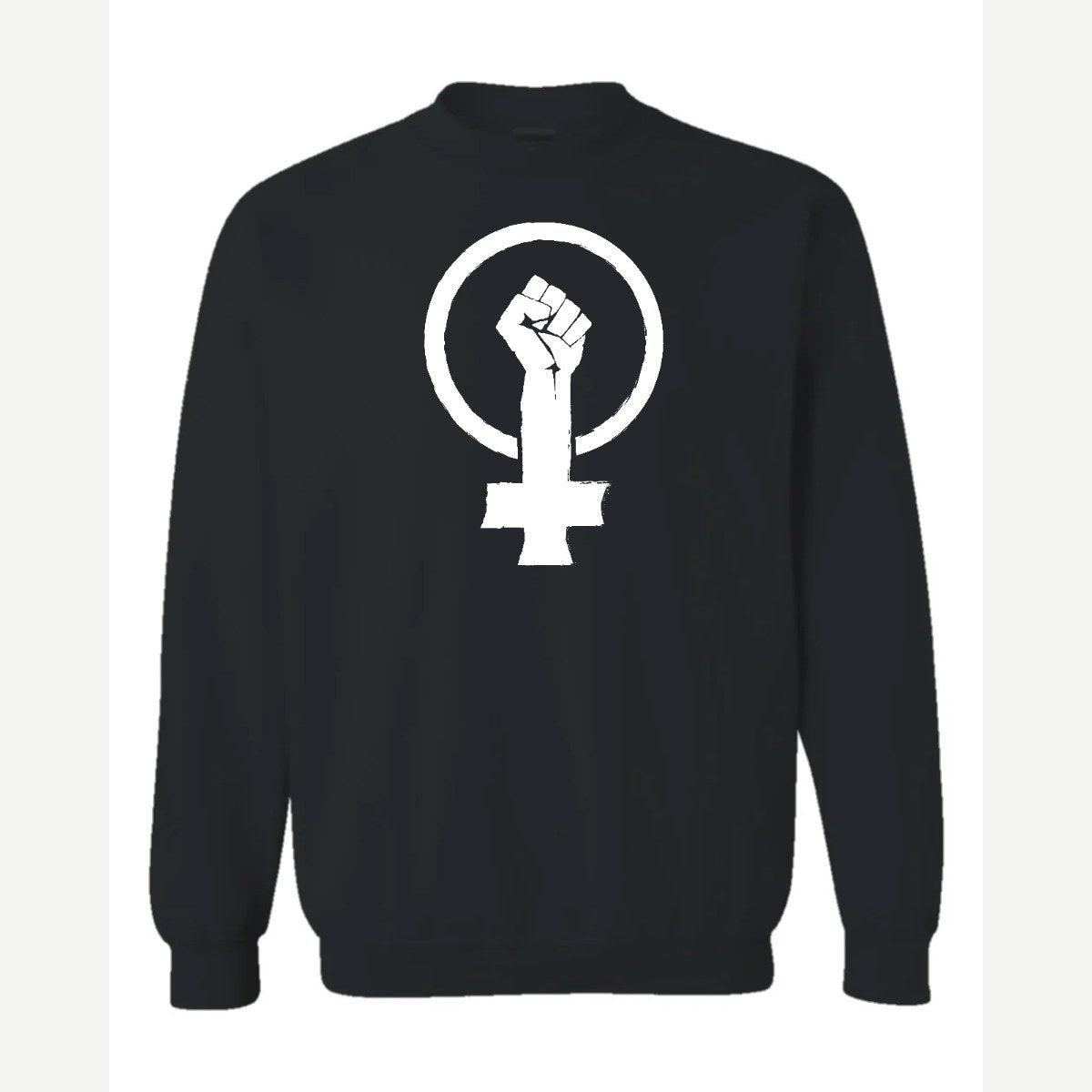 Feminist Fist (Venus Symbol) — Crewneck Sweatshirt / Black