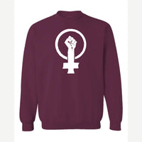 Feminist Fist (Venus Symbol) — Crewneck Sweatshirt / Maroon