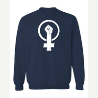 Feminist Fist (Venus Symbol) — Crewneck Sweatshirt / Navy