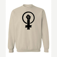 Feminist Fist (Venus Symbol) — Crewneck Sweatshirt / Sand