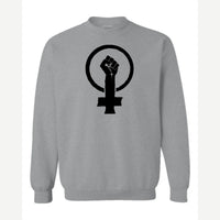 Feminist Fist (Venus Symbol) — Crewneck Sweatshirt / Sport Grey