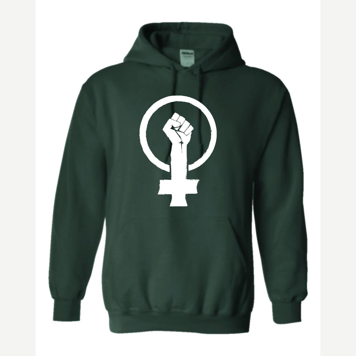 Feminist Fist (Venus Symbol) — Hoodie / Forest Green