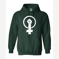 Feminist Fist (Venus Symbol) — Hoodie / Forest Green