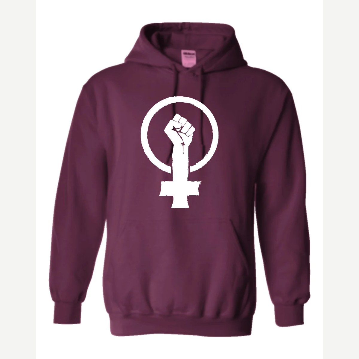 Feminist Fist (Venus Symbol) — Hoodie / Maroon
