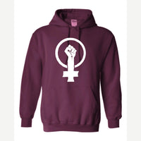 Feminist Fist (Venus Symbol) — Hoodie / Maroon