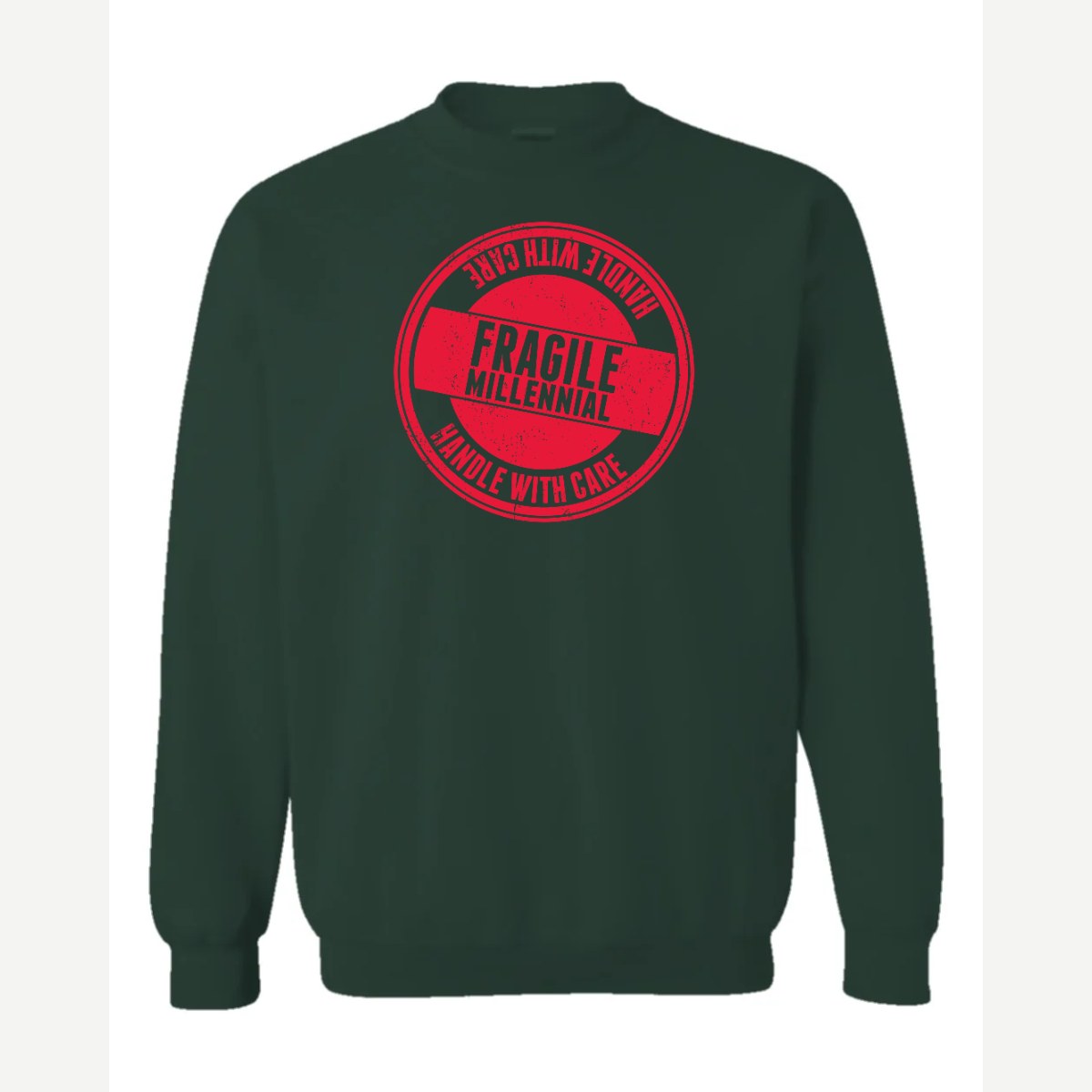 Fragile — Crewneck Sweatshirt / Forest Green
