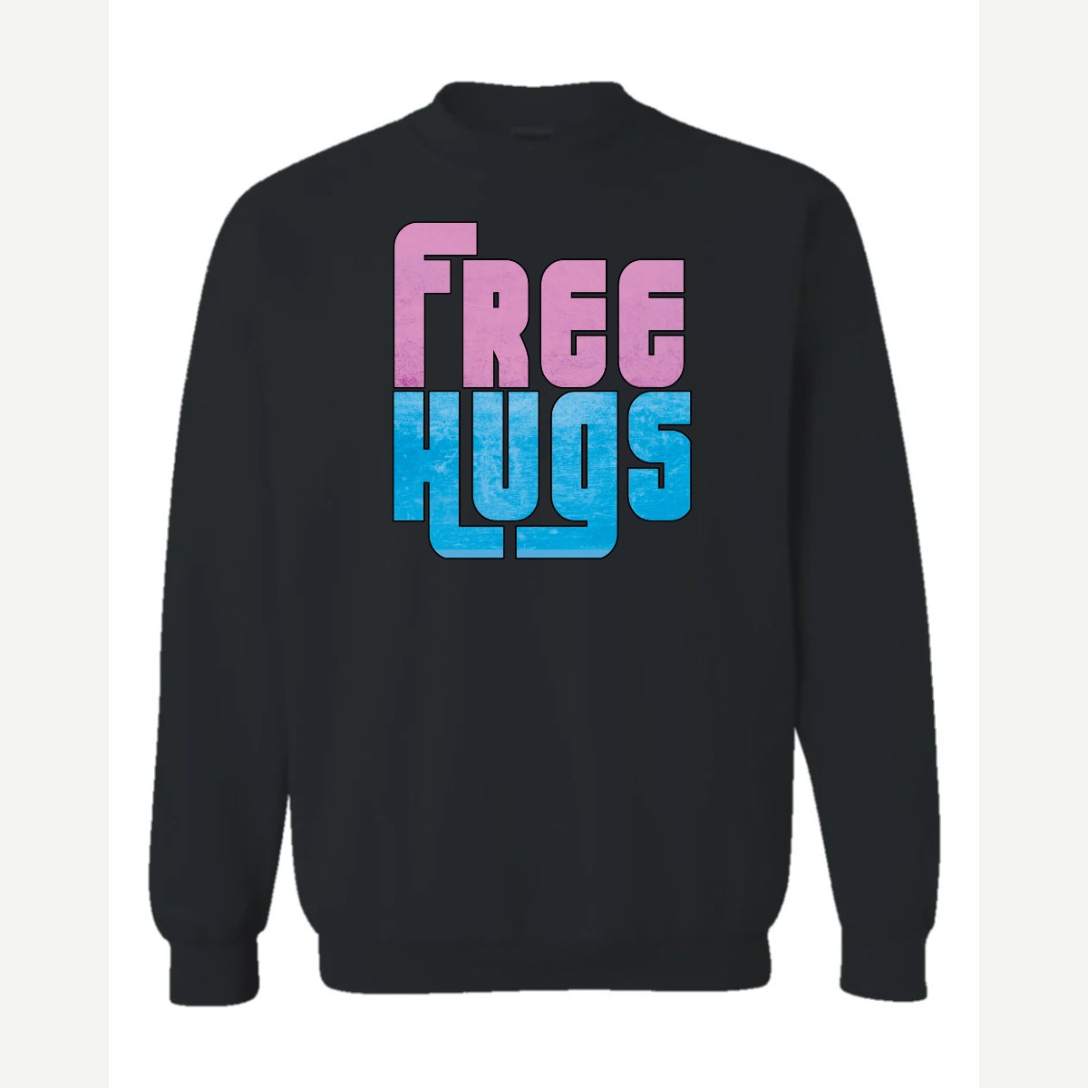 Free Hugs — Crewneck Sweatshirt / Black