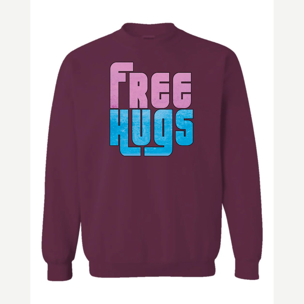 Free Hugs — Crewneck Sweatshirt / Maroon