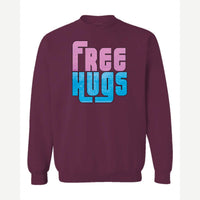 Free Hugs — Crewneck Sweatshirt / Maroon
