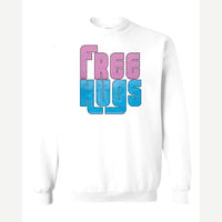 Free Hugs — Crewneck Sweatshirt / White