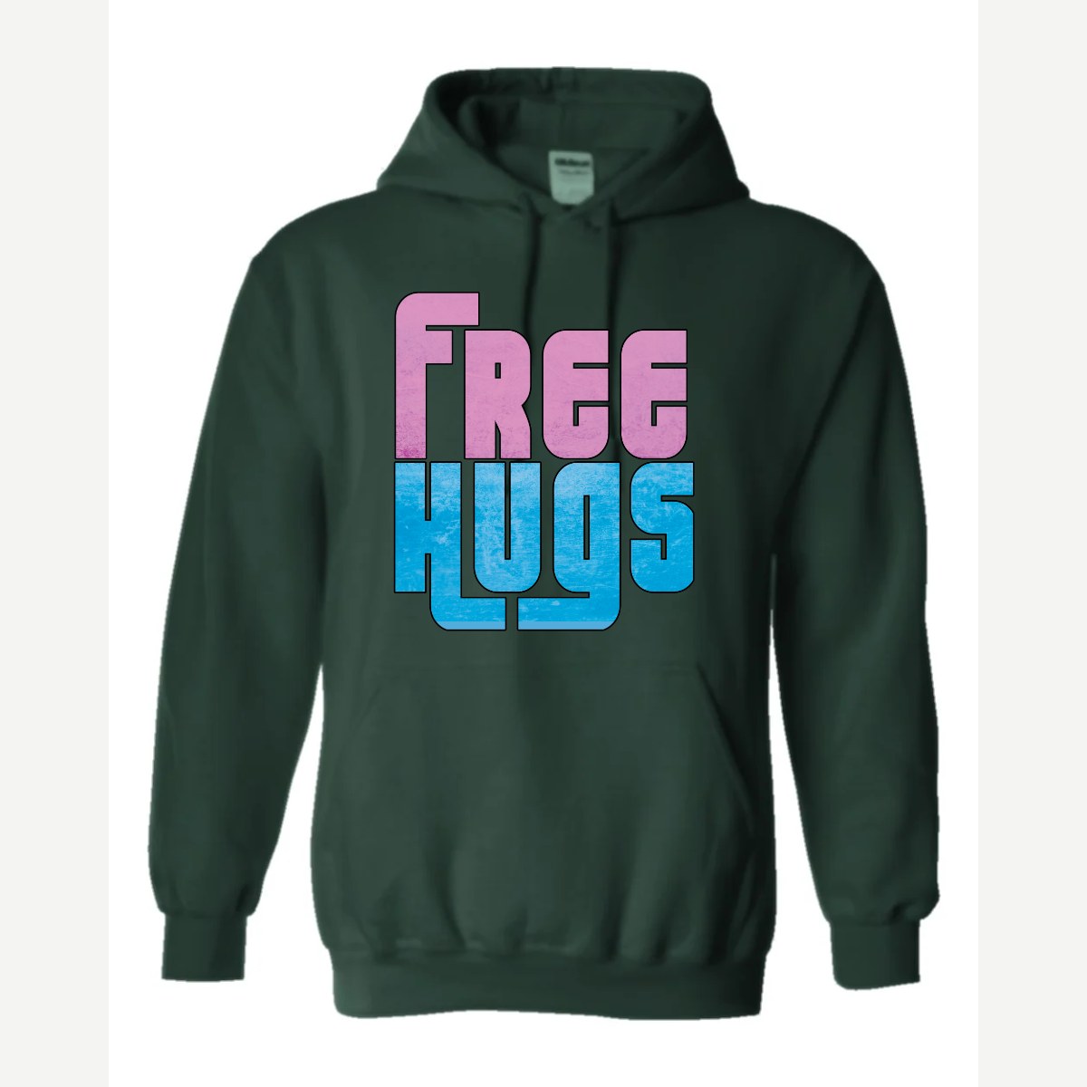 Free Hugs — Hoodie / Forest Green