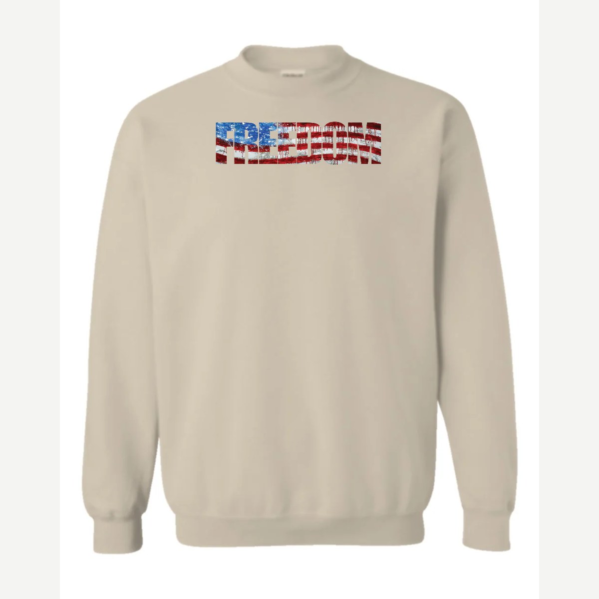 Freedom Flag — Crewneck Sweatshirt / Sand