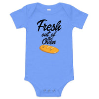 Fresh Out of the Oven — Baby Bodysuit / Heather Columbia Blue