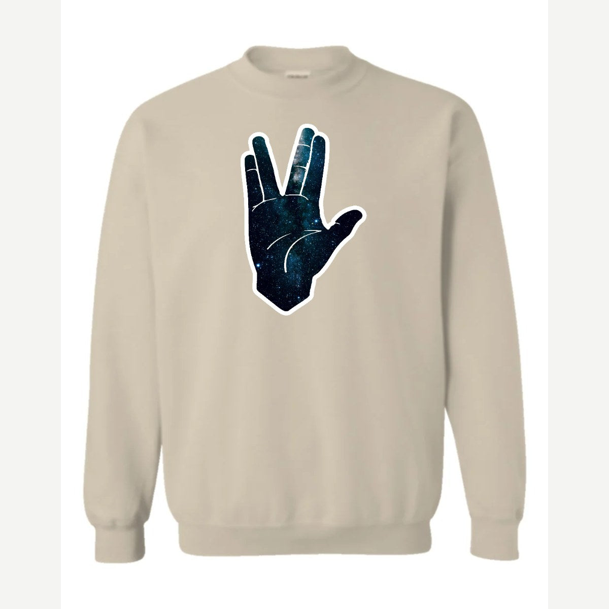 Galaxy Hand Salute — Crewneck Sweatshirt / Sand