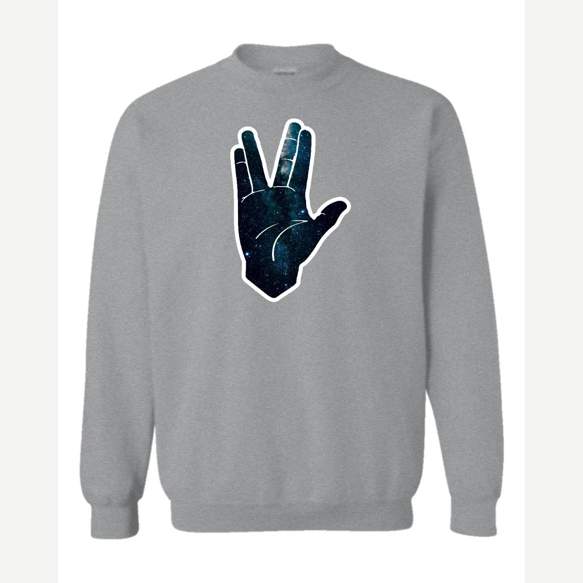 Galaxy Hand Salute — Crewneck Sweatshirt / Sport Grey