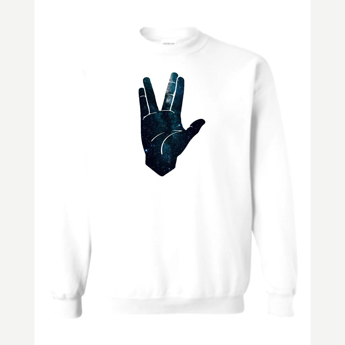 Galaxy Hand Salute — Crewneck Sweatshirt / White
