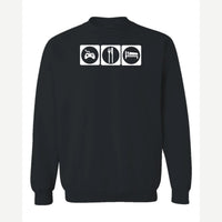 Game, Eat, Sleep — Crewneck Sweatshirt / Black