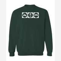 Game, Eat, Sleep — Crewneck Sweatshirt / Forest Green