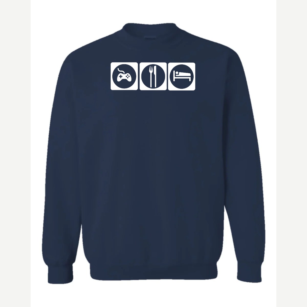 Game, Eat, Sleep — Crewneck Sweatshirt / Navy