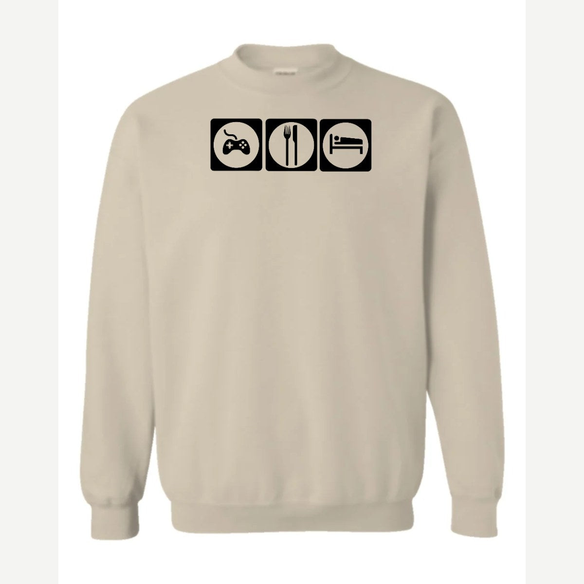 Game, Eat, Sleep — Crewneck Sweatshirt / Sand