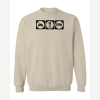 Game, Eat, Sleep — Crewneck Sweatshirt / Sand