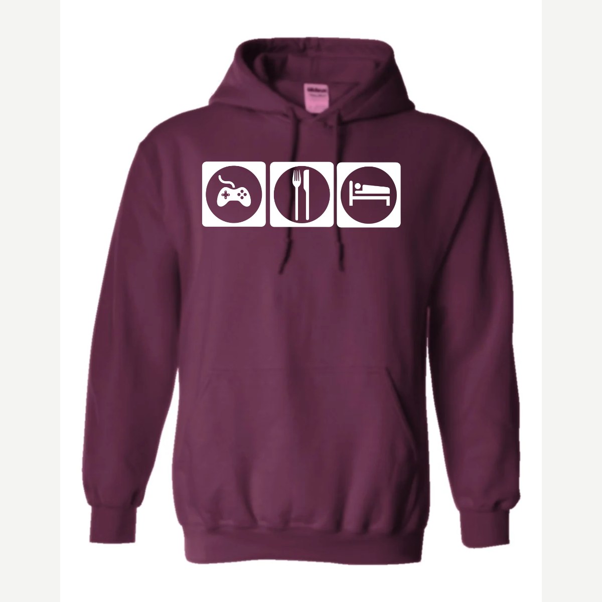 Game, Eat, Sleep — Hoodie / Maroon