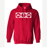 Game, Eat, Sleep — Hoodie / Red