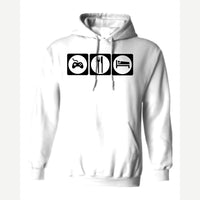 Game, Eat, Sleep — Hoodie / White