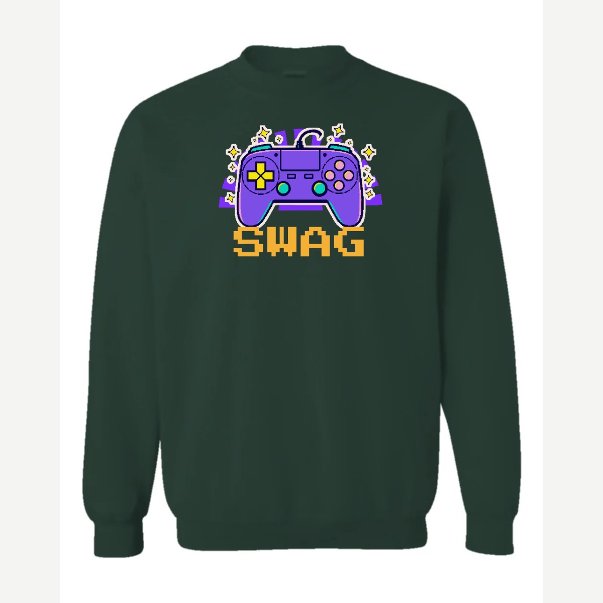 Gamer Swag — Crewneck Sweatshirt / Forest Green