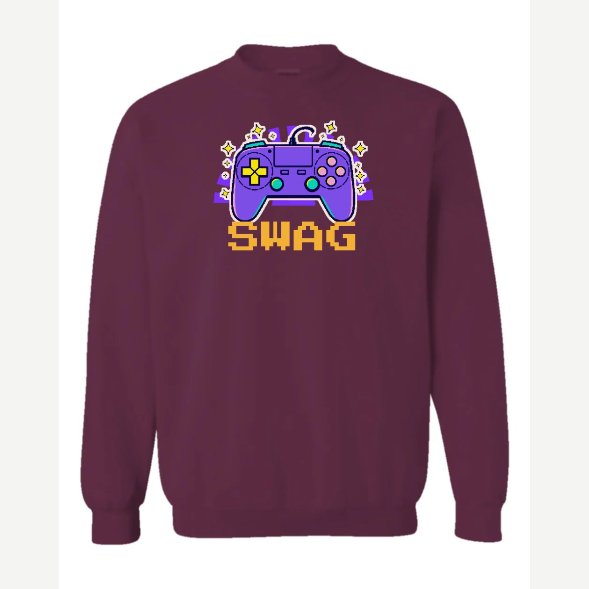 Gamer Swag — Crewneck Sweatshirt / Maroon