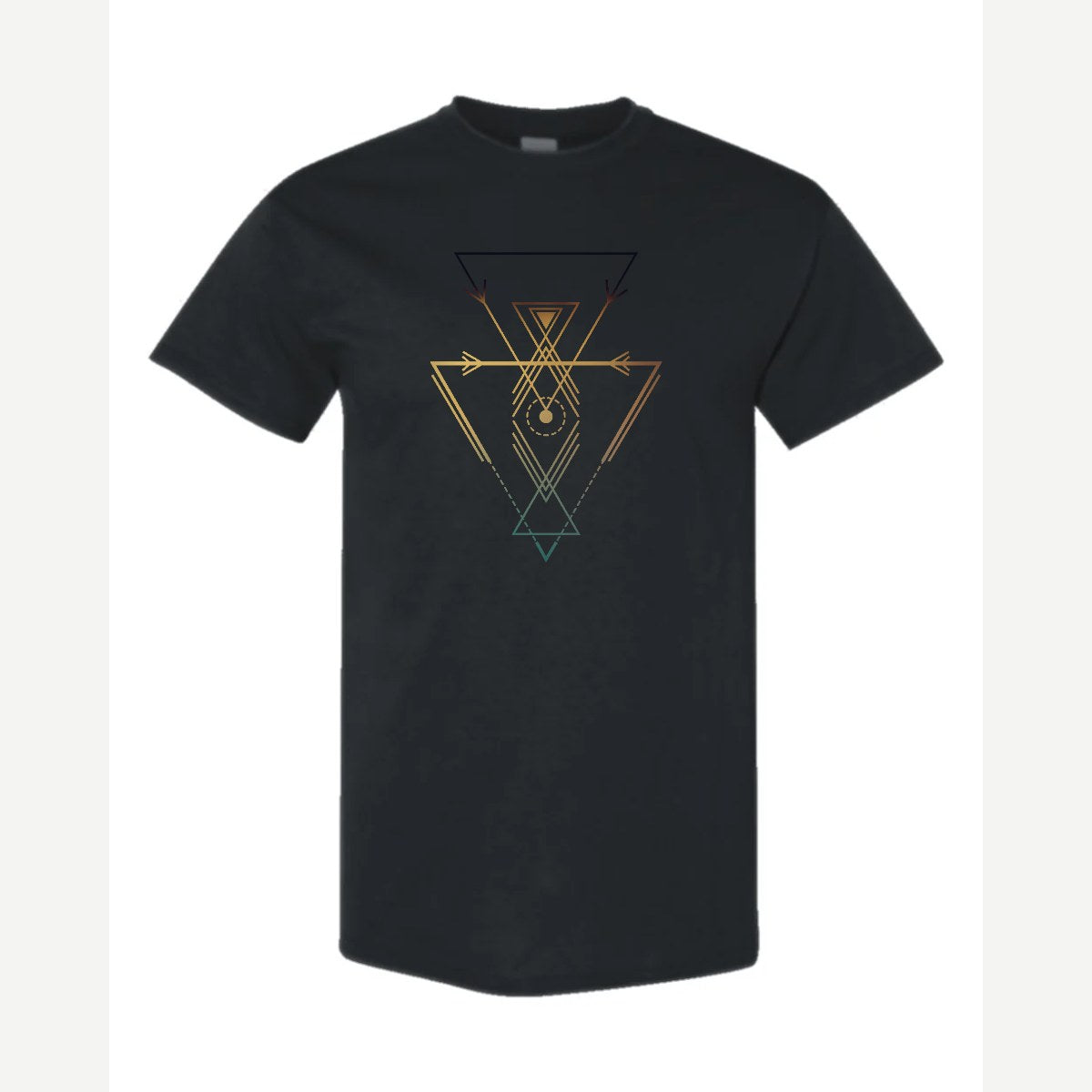 Geometric Arrows & Triangles — Classic Tee / Black