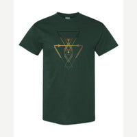 Geometric Arrows & Triangles — Classic Tee / Forest Green