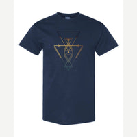 Geometric Arrows & Triangles — Classic Tee / Navy