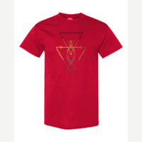 Geometric Arrows & Triangles — Classic Tee / Red
