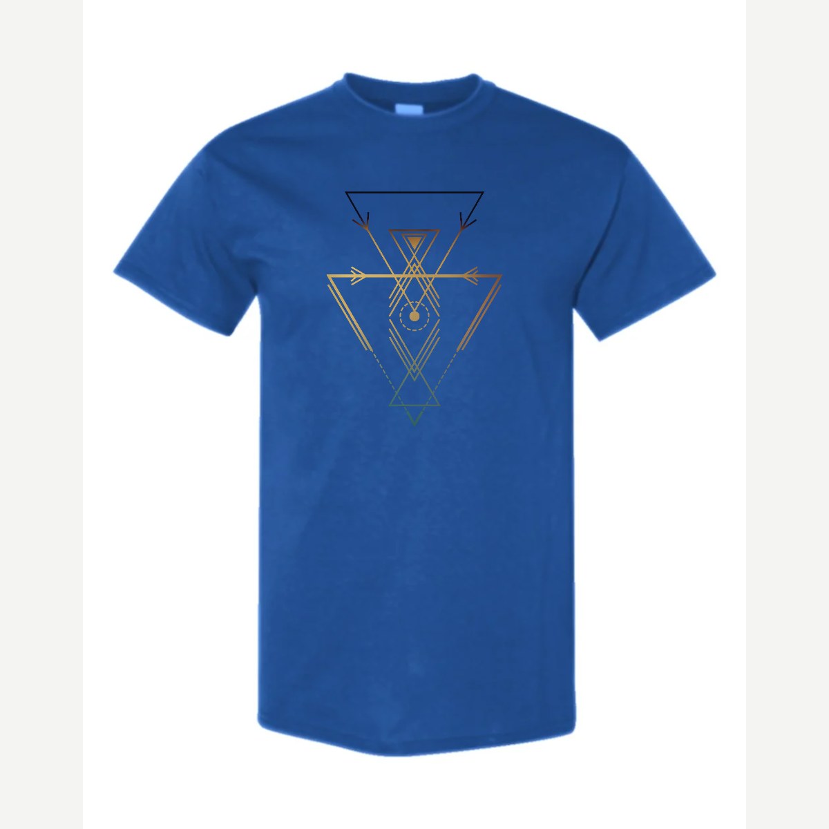Geometric Arrows & Triangles — Classic Tee / Royal