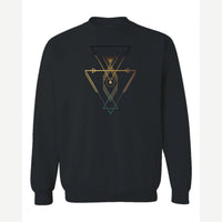 Geometric Arrows & Triangles — Crewneck Sweatshirt / Black