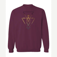 Geometric Arrows & Triangles — Crewneck Sweatshirt / Maroon