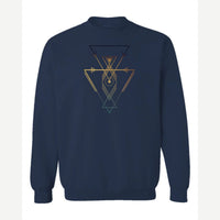 Geometric Arrows & Triangles — Crewneck Sweatshirt / Navy