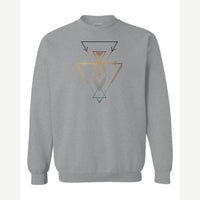 Geometric Arrows & Triangles — Crewneck Sweatshirt / Sport Grey