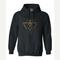 Geometric Arrows & Triangles — Hoodie / Black