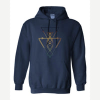 Geometric Arrows & Triangles — Hoodie / Navy