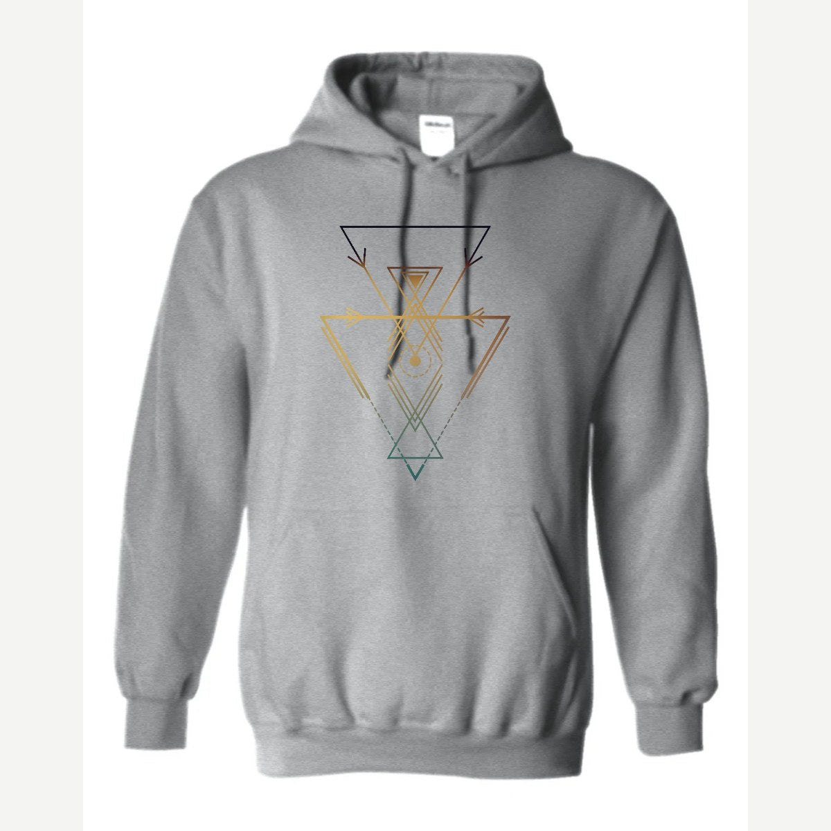 Geometric Arrows & Triangles — Hoodie / Sport Grey