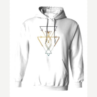Geometric Arrows & Triangles — Hoodie / White