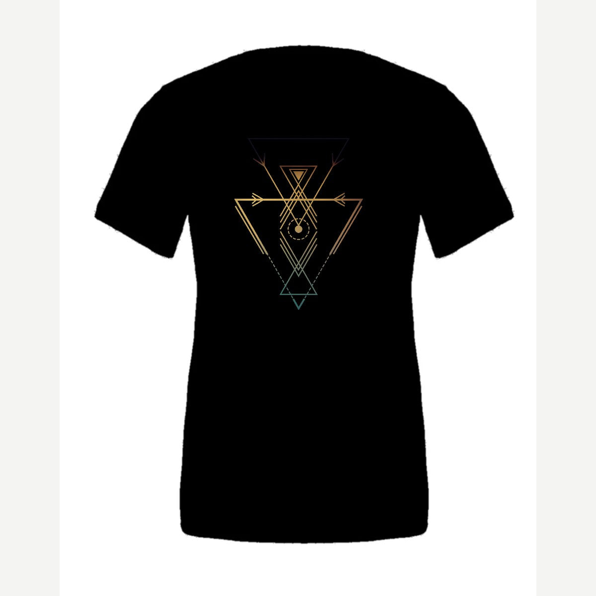 Geometric Arrows & Triangles — Premium Tee / Black